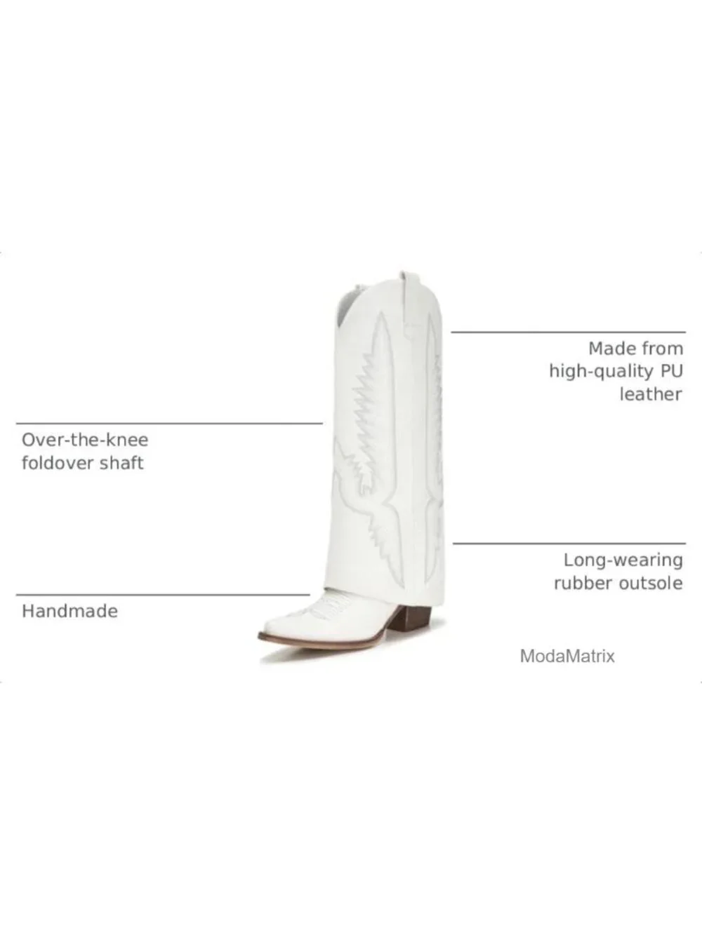 Fold Over Knee High Shark Boots 4-Inch Wedge Heel Side Zipper Women's Western